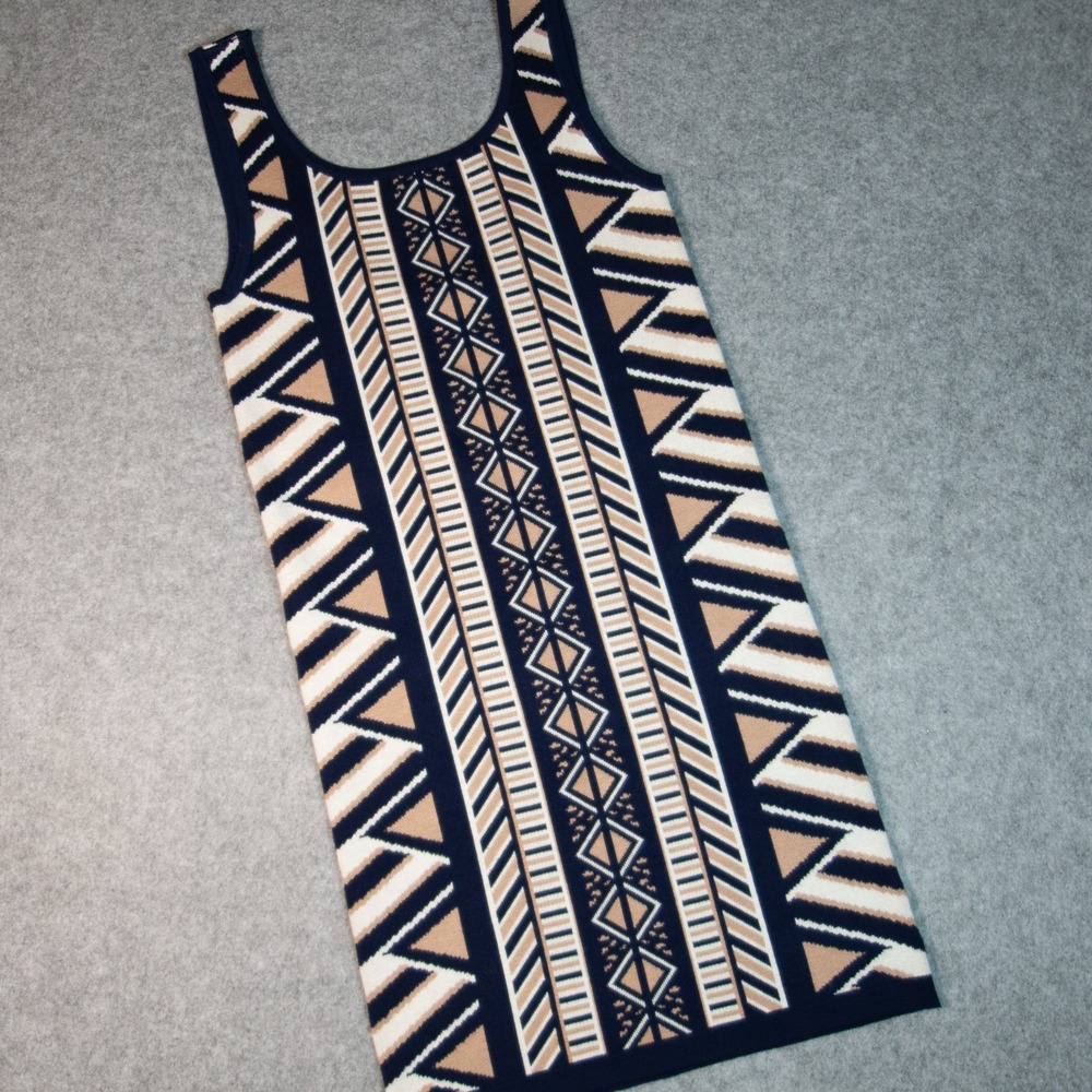 Double Zero Geometric Boho Dress Women's Size L Excellent Condition